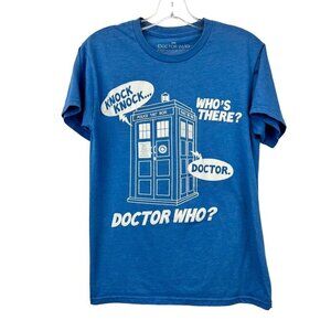 BBC Doctor Who Womens Short Sleeve Graphic T-Shirt Blue/White Size Small